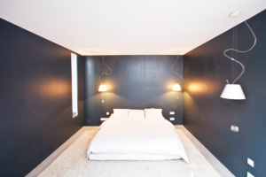 bedroom furnished loft with patio Paris Rue du Faubourg Poissonnière