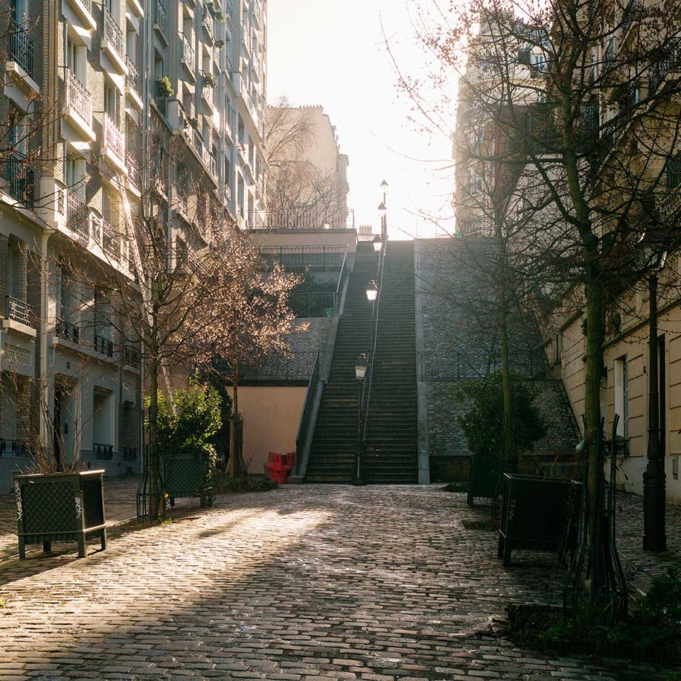 stairs walk street Montmartre