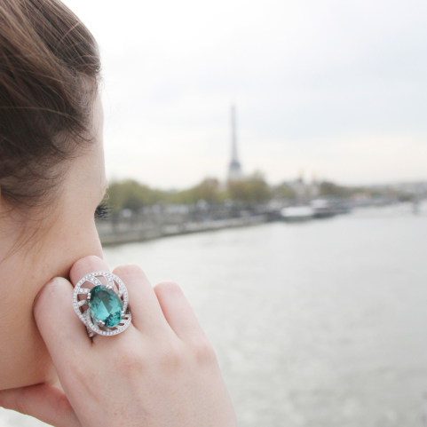 bague bijou Paris tourmaline bleue