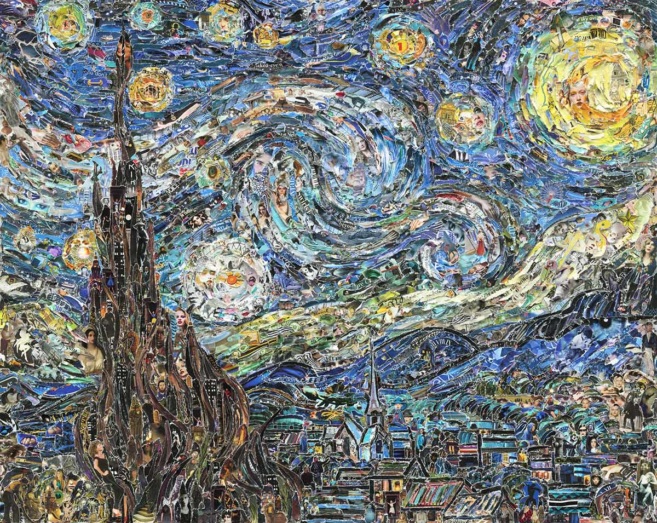 Starry Night Van Gogh Vik Muniz