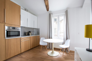 american kitchen furnished studio Paris