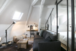 appartement parisien mansardé avec verrière