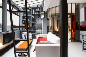 Loft Paris bedroom living