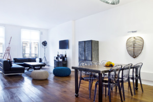 Salon appartement style industriel Paris