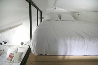 bedroom with sloped roof Paris rental