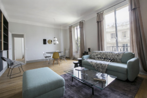 salon appartement meublé à louer Paris Auteuil