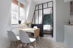 appartement deu pièces Paris Papier peint exotique