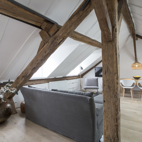 Paris apartment exposed beams