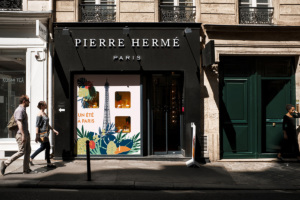 French pastry chef’s café Pierre Hermé. The trademark shop in Saint-Germain-des-Prés