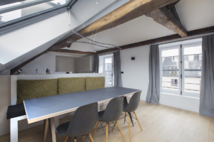 kitchen under the eaves Paris rental