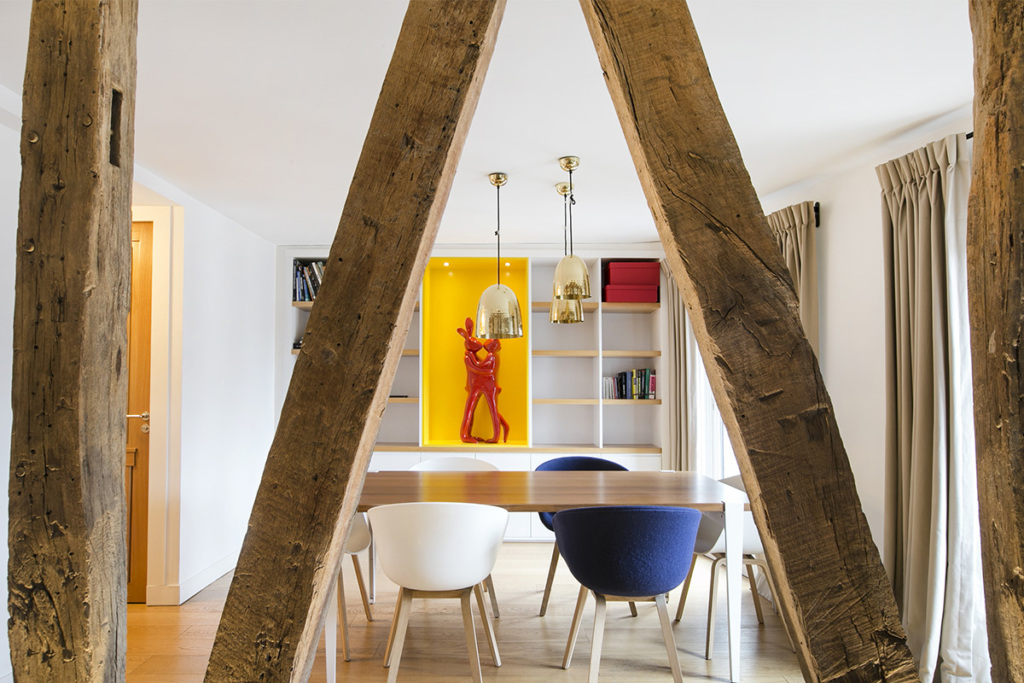 Parisian Apartments with Exposed Beams: 10 Inspiring Interiors - Exposed Metal Beam Apartments Luxury Connections