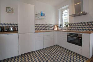 Deco kitchen style retro Paris patterned tiles