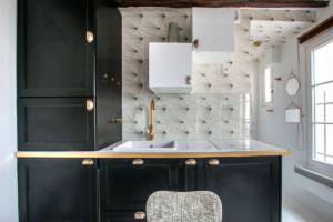 Black and white furnished apartment